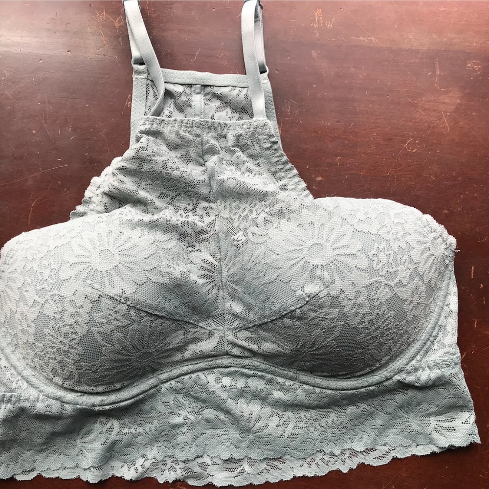 VS PINK High Neck Lace Push-Up Bralette